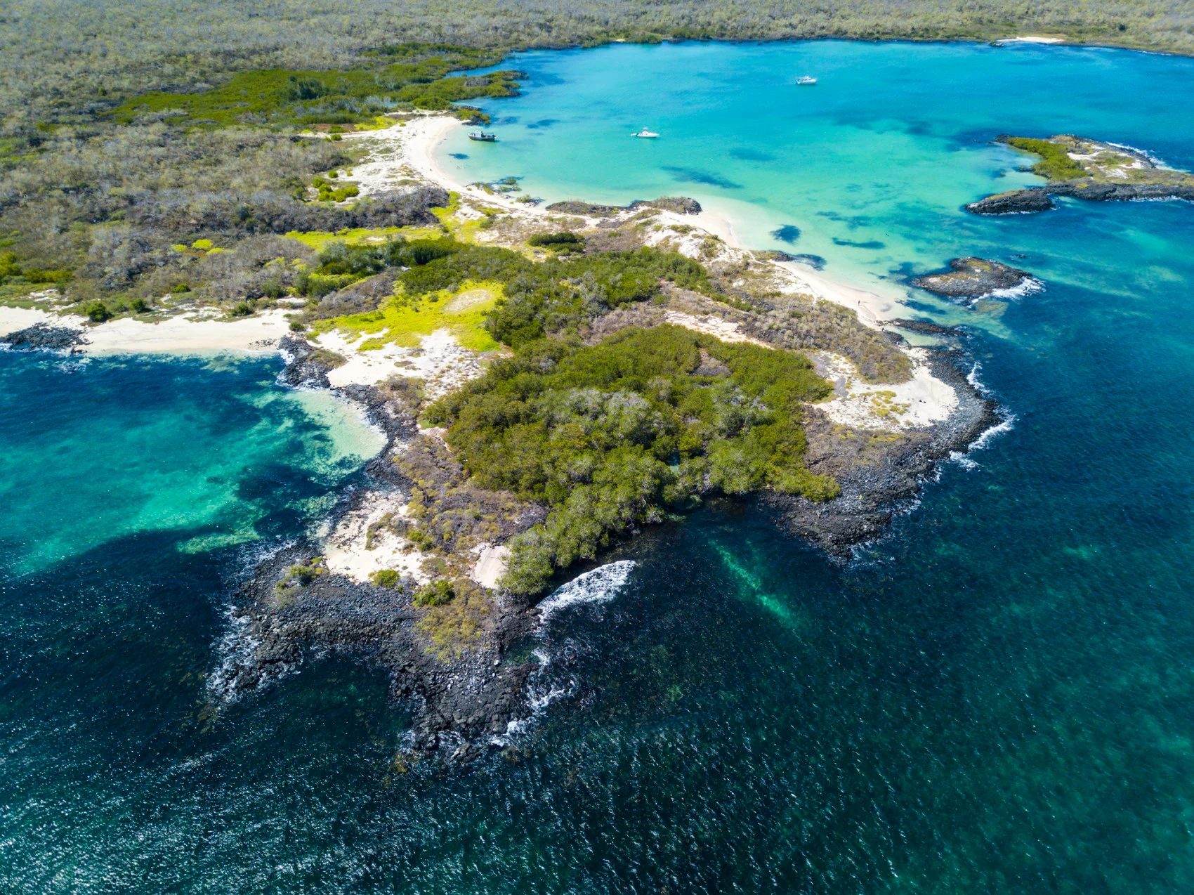 aerial view of galapagos islands (guenterguni/ E+/ Getty Images)