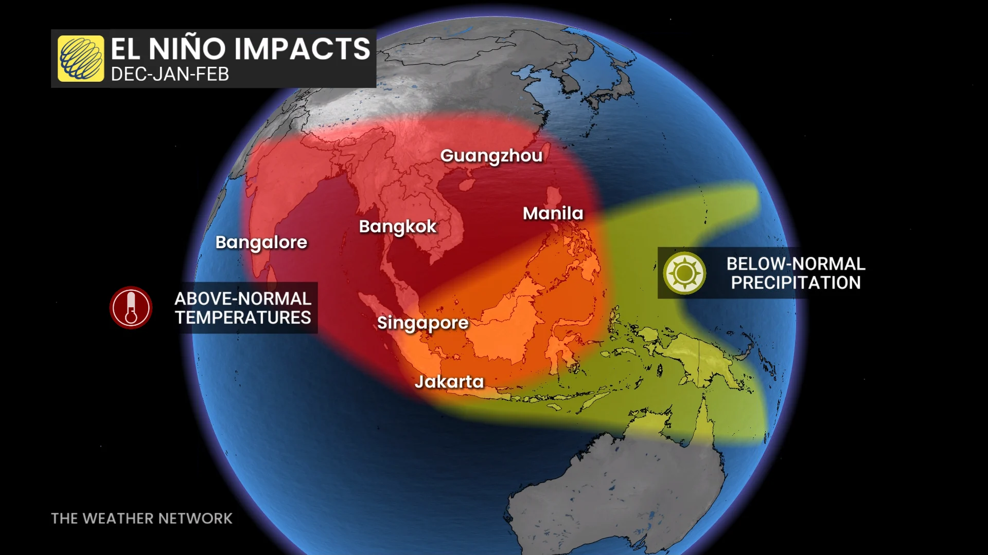 El Niño Impacts Asia Oceania Dec Jan Feb