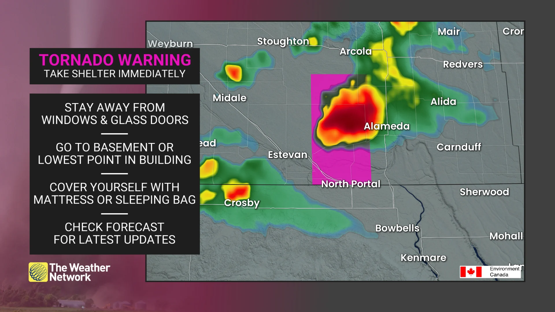saskatchewan tornado warning june 19 2025