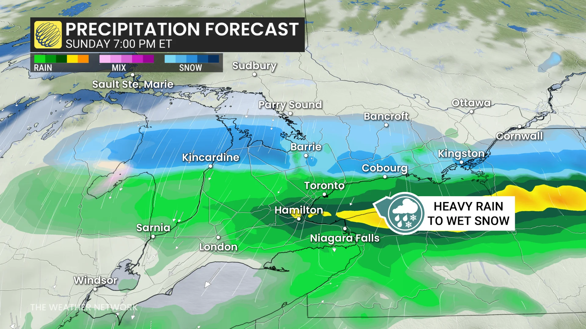 Baron - Sunday precipitation Ontario - Mar 20
