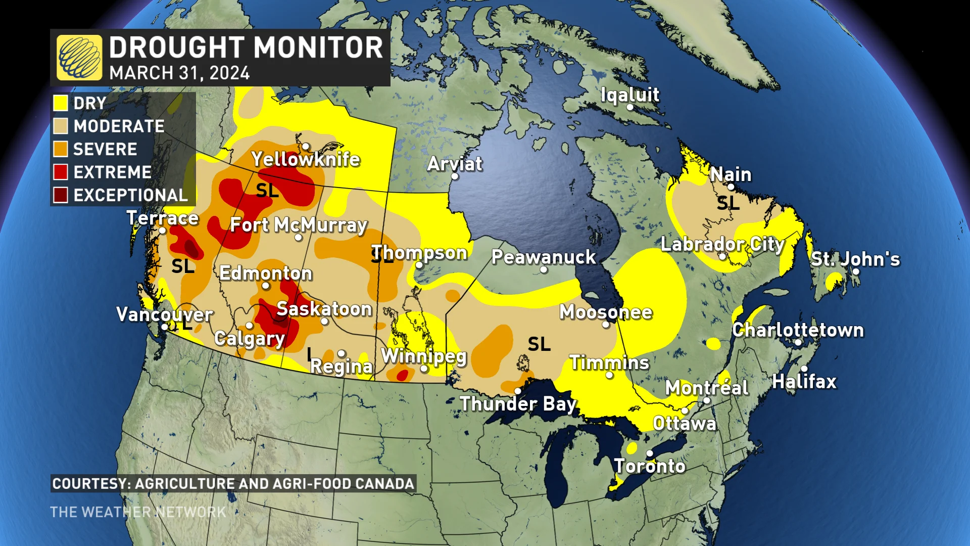 March 31, 2024: Canada's Drought Monitor