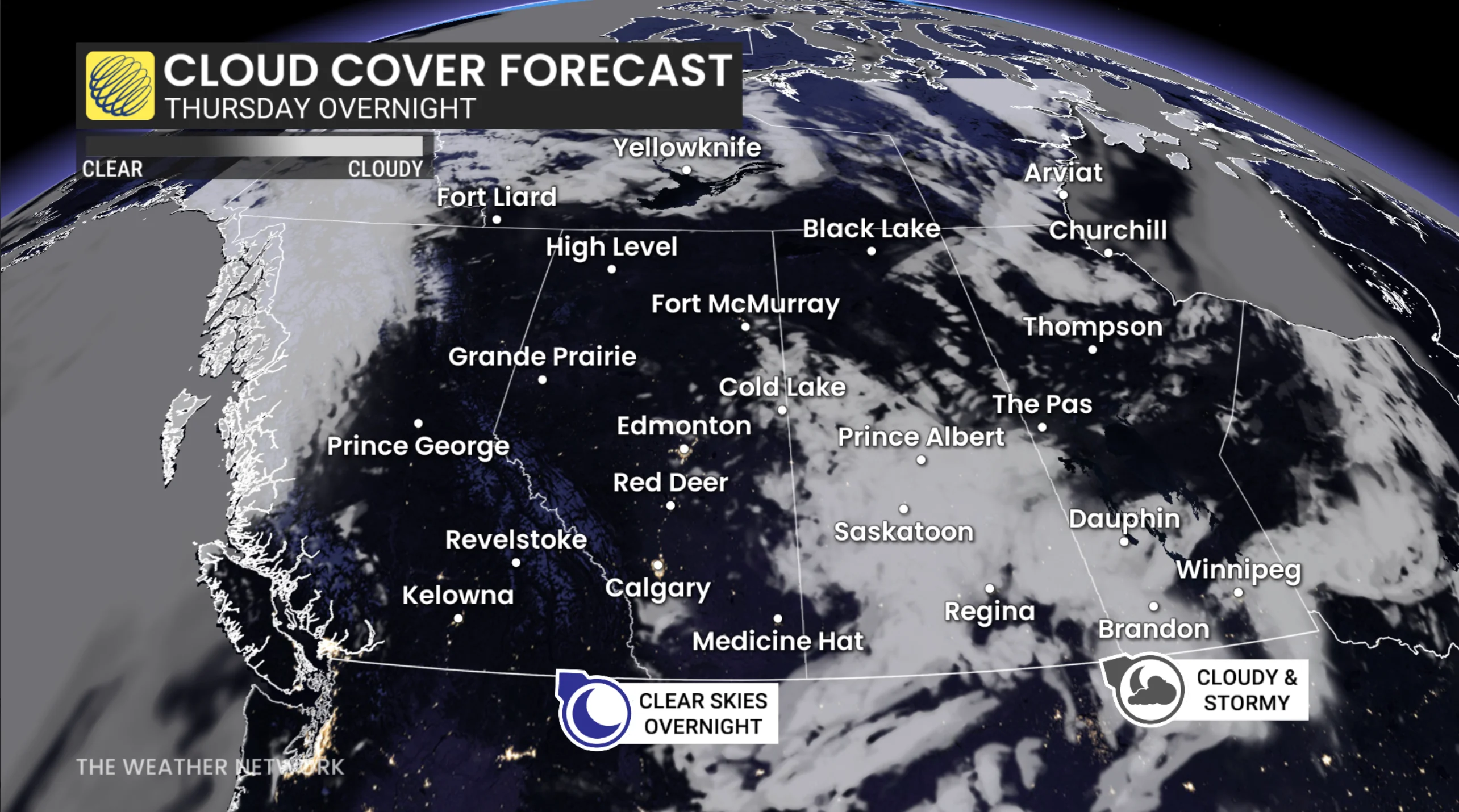 July 10, 2025 - Full Buck Moon - Cloud Cover Forecast - West