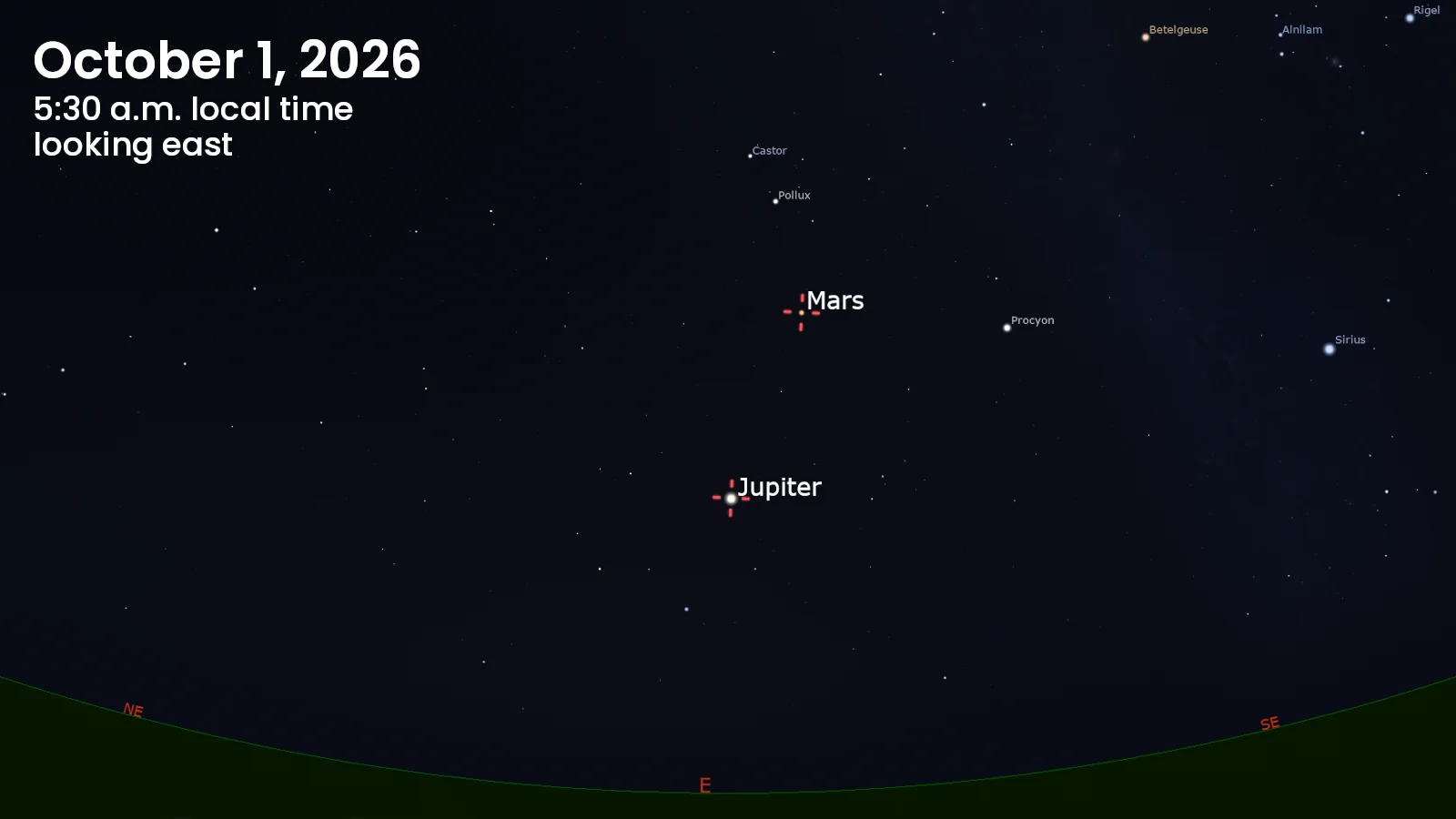 Oct 1 am - Mars and Jupiter - Stellarium