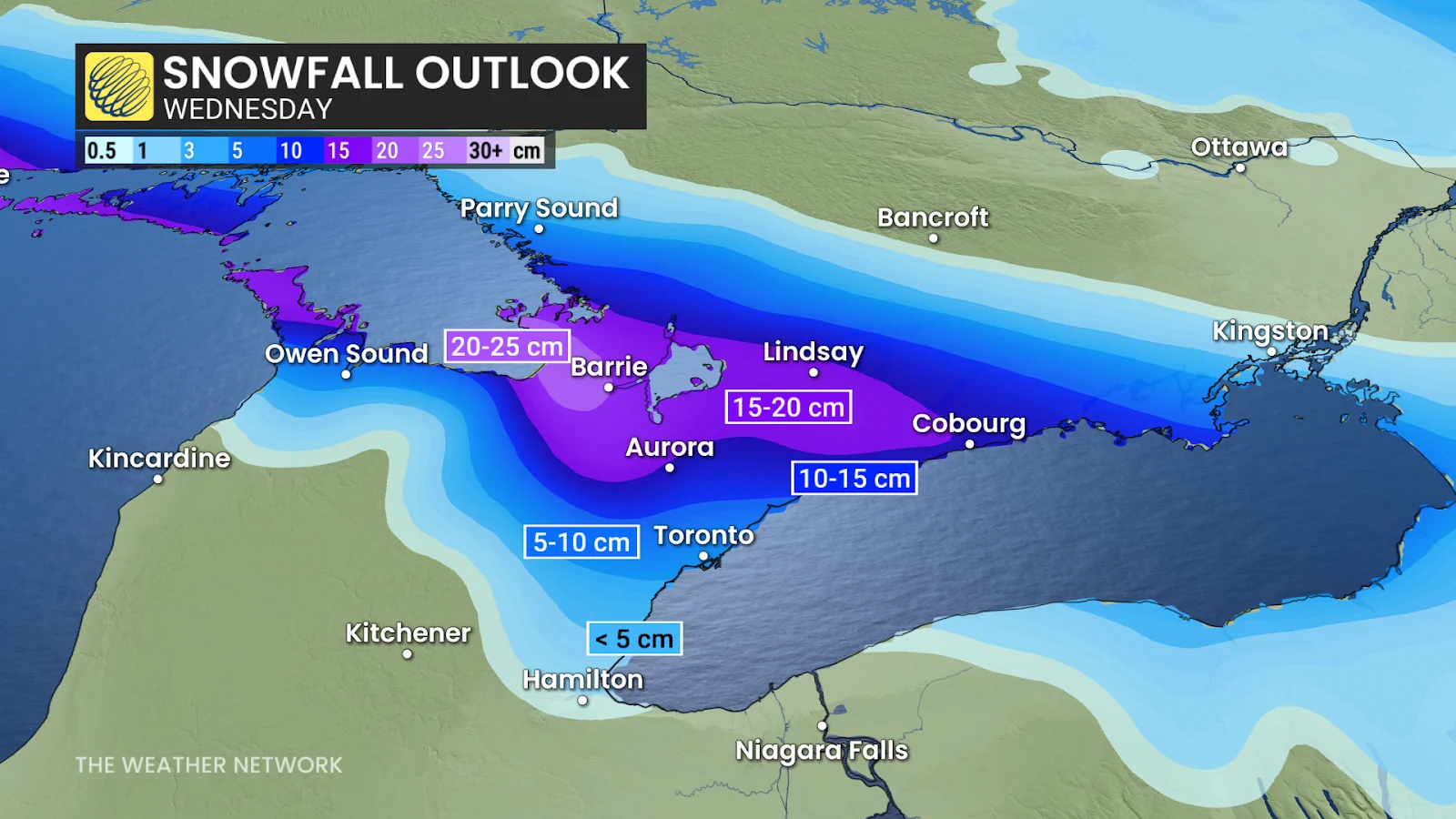Southern Ontario, Storm, Winter, Snow, Snowfall, Cold, Feb. 18., 2026. (The Weather Network/Kevin MacKay)