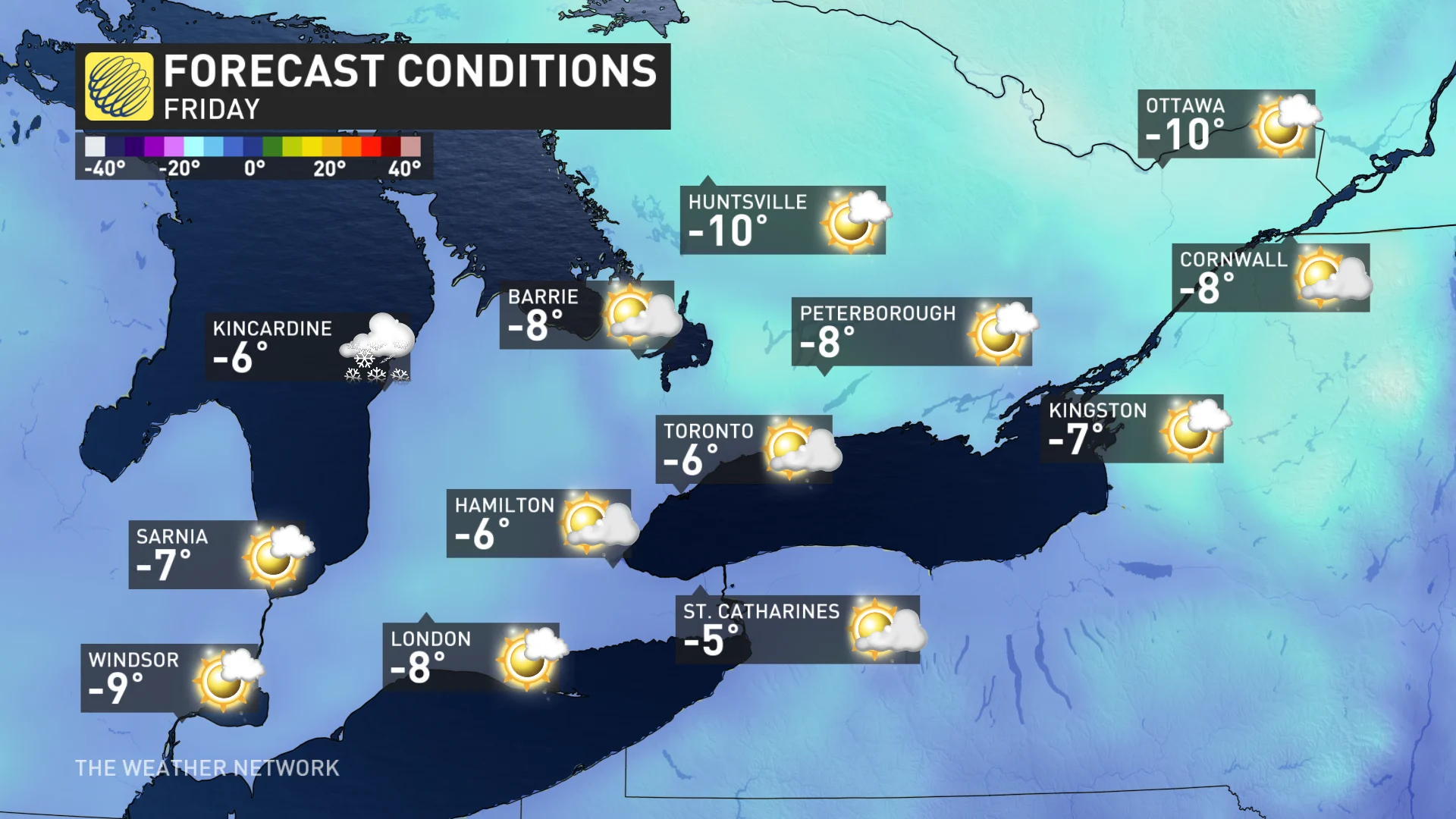 Baron - Ontario Friday temperatures - Jan23
