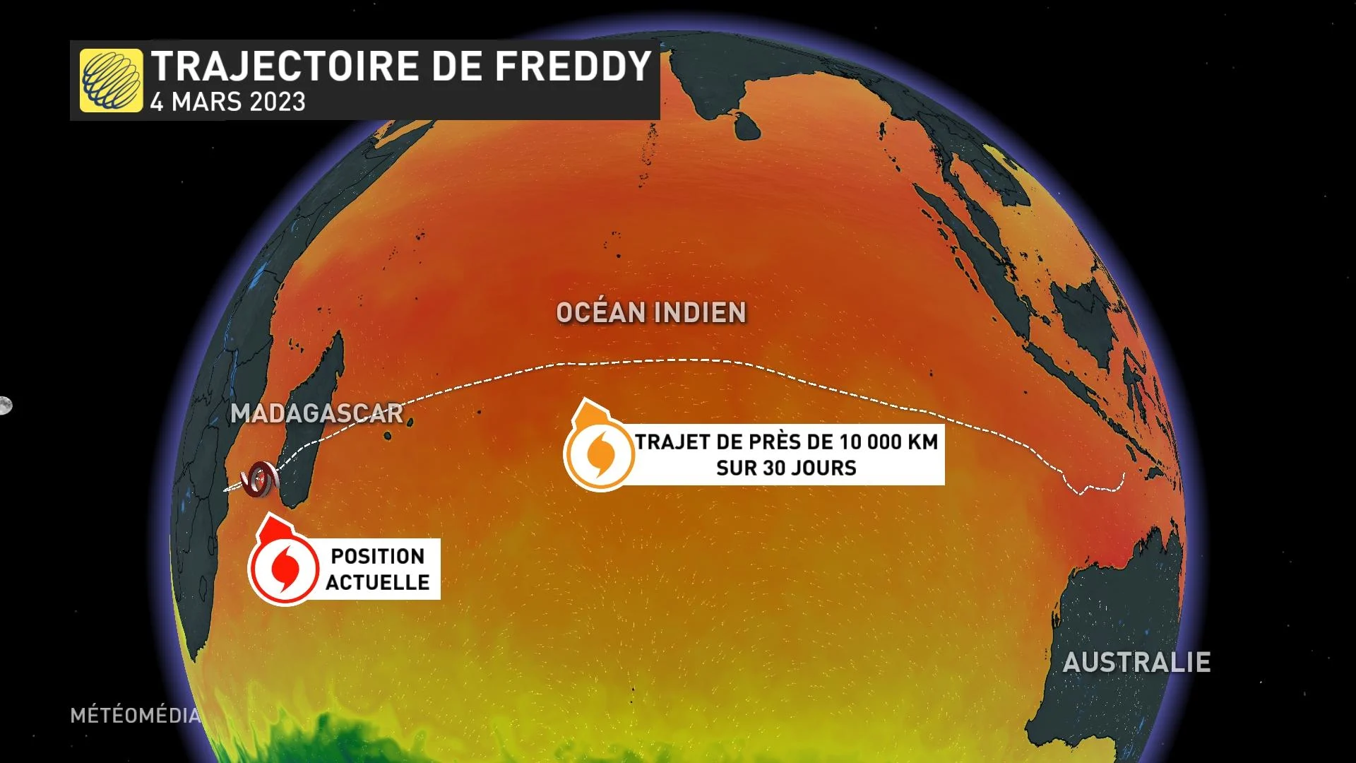 Freddy - trajectoire au 4 mars