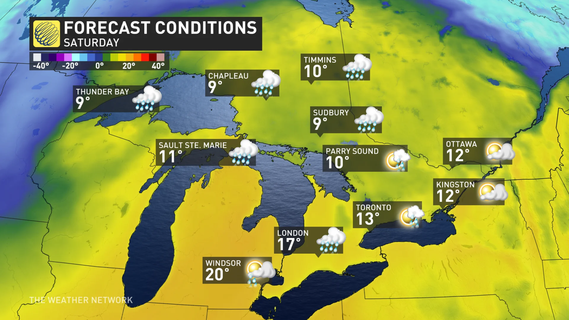 Baron - Southern Ontario Saturday temperatures - Mar14