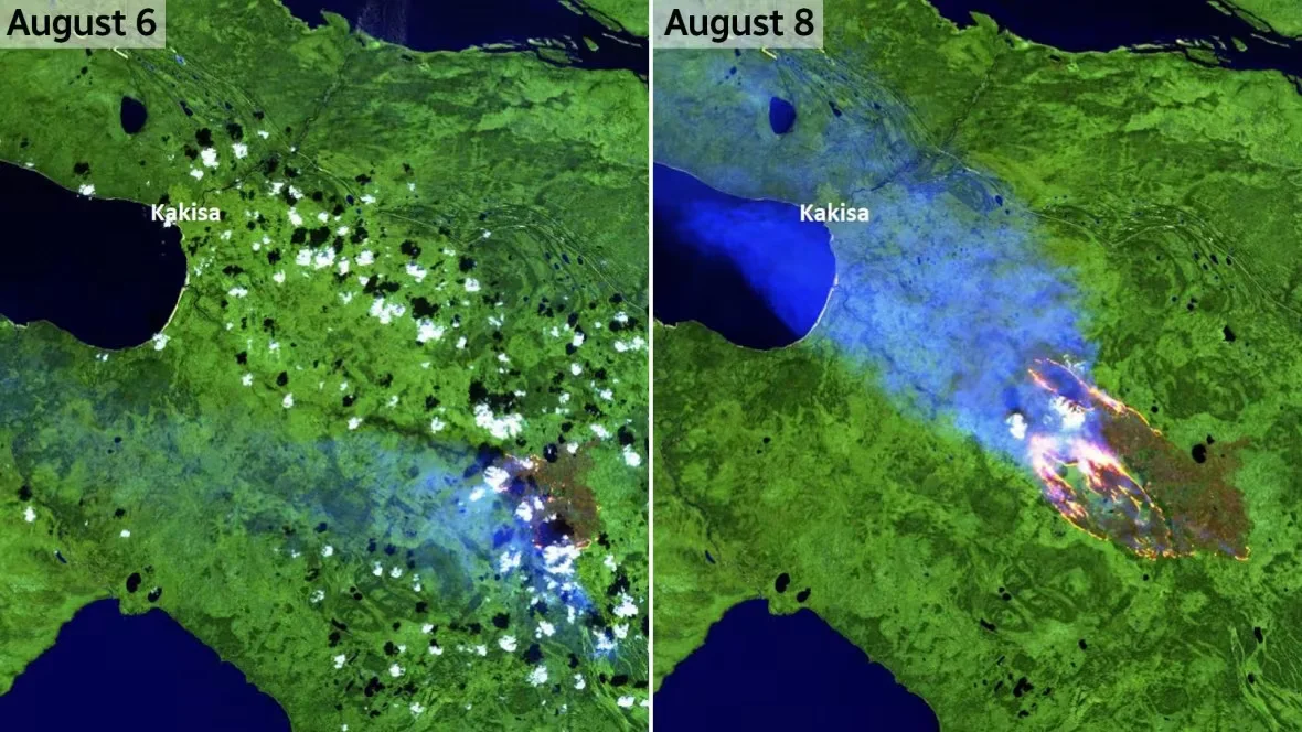 CBC: wildfire-growth-near-kakisa-n-w-t (Sentinel-2 Satellite/The European Space Agency)