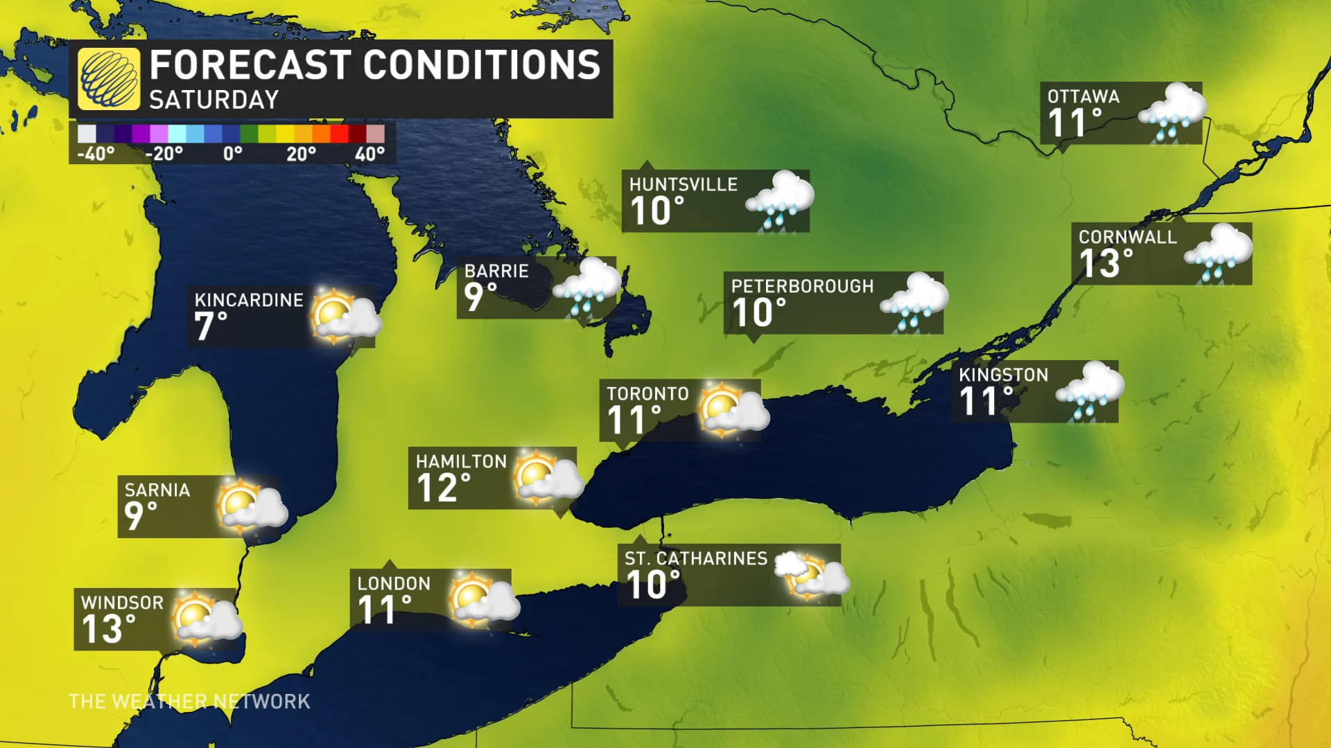 Baron - Saturday temperatures in southern Ontario - April 23