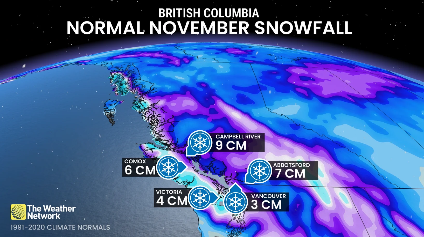 B.C. normal November snowfall on average