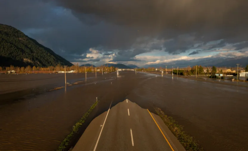 Aerial view of the B.C. floods highlights extreme weather in Canada