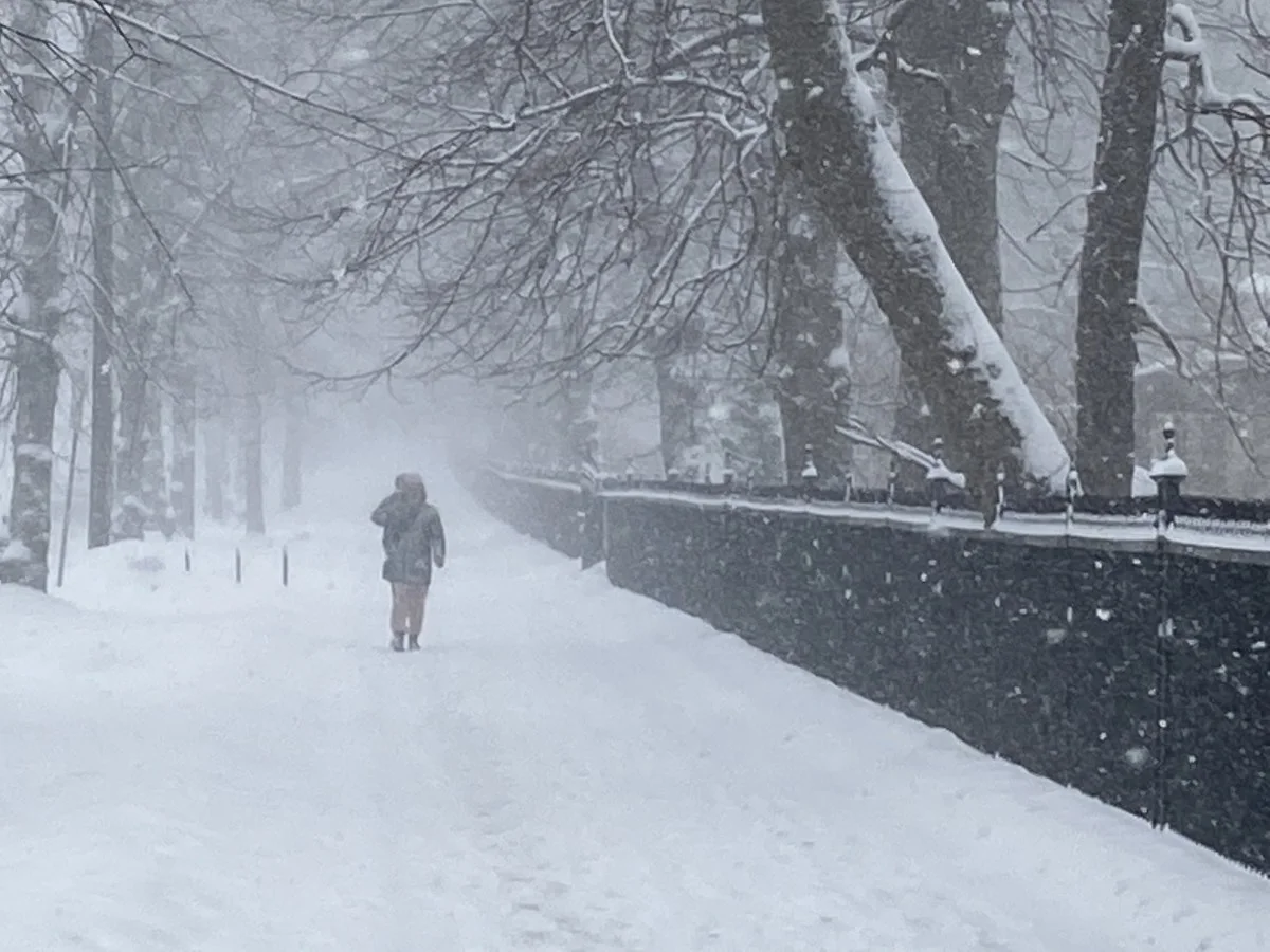 (NATHAN COLEMAN) Person walking in snow