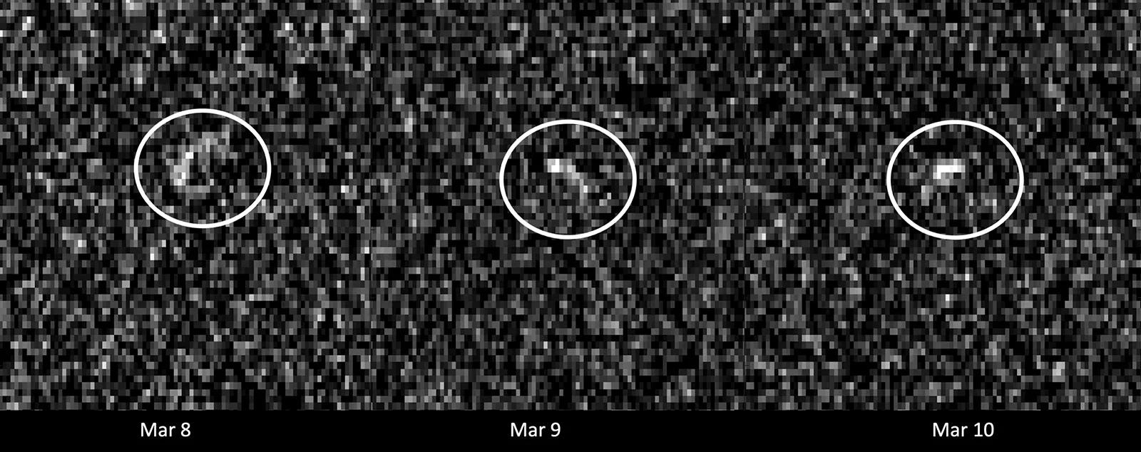 Asteroid Apophis radar Goldstone Greenbank NASA pia24168-16anno