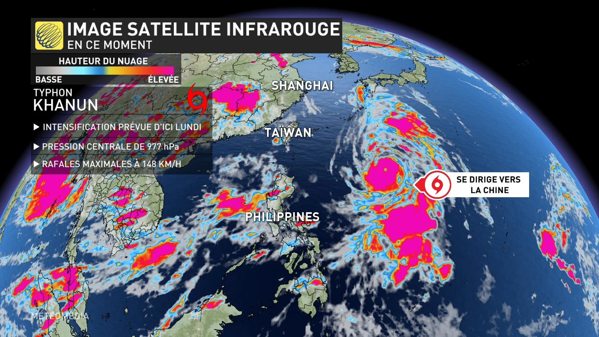Le typhon Khanun s'approche de la Chine