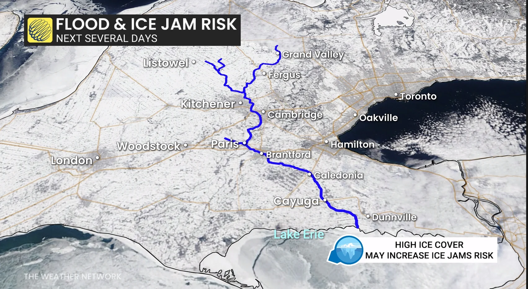 Lake Erie flood risk ice jam