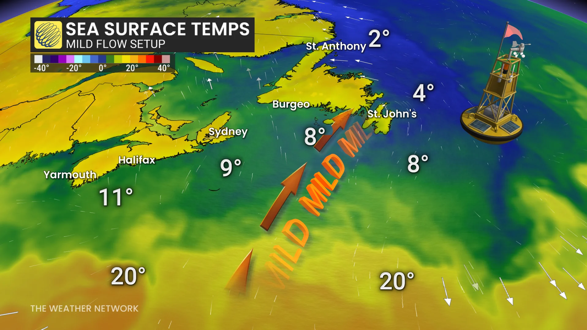 Sea surface temperatures Atlantic Canada
