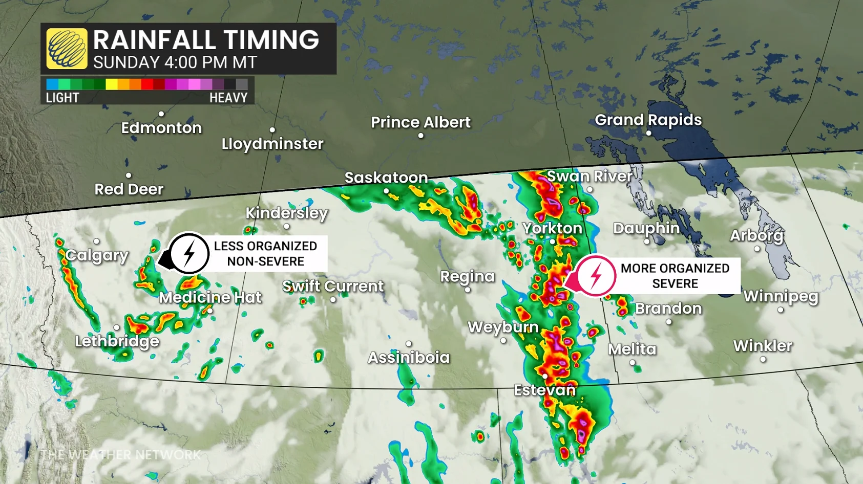 Prairies storms Sunday afternoon