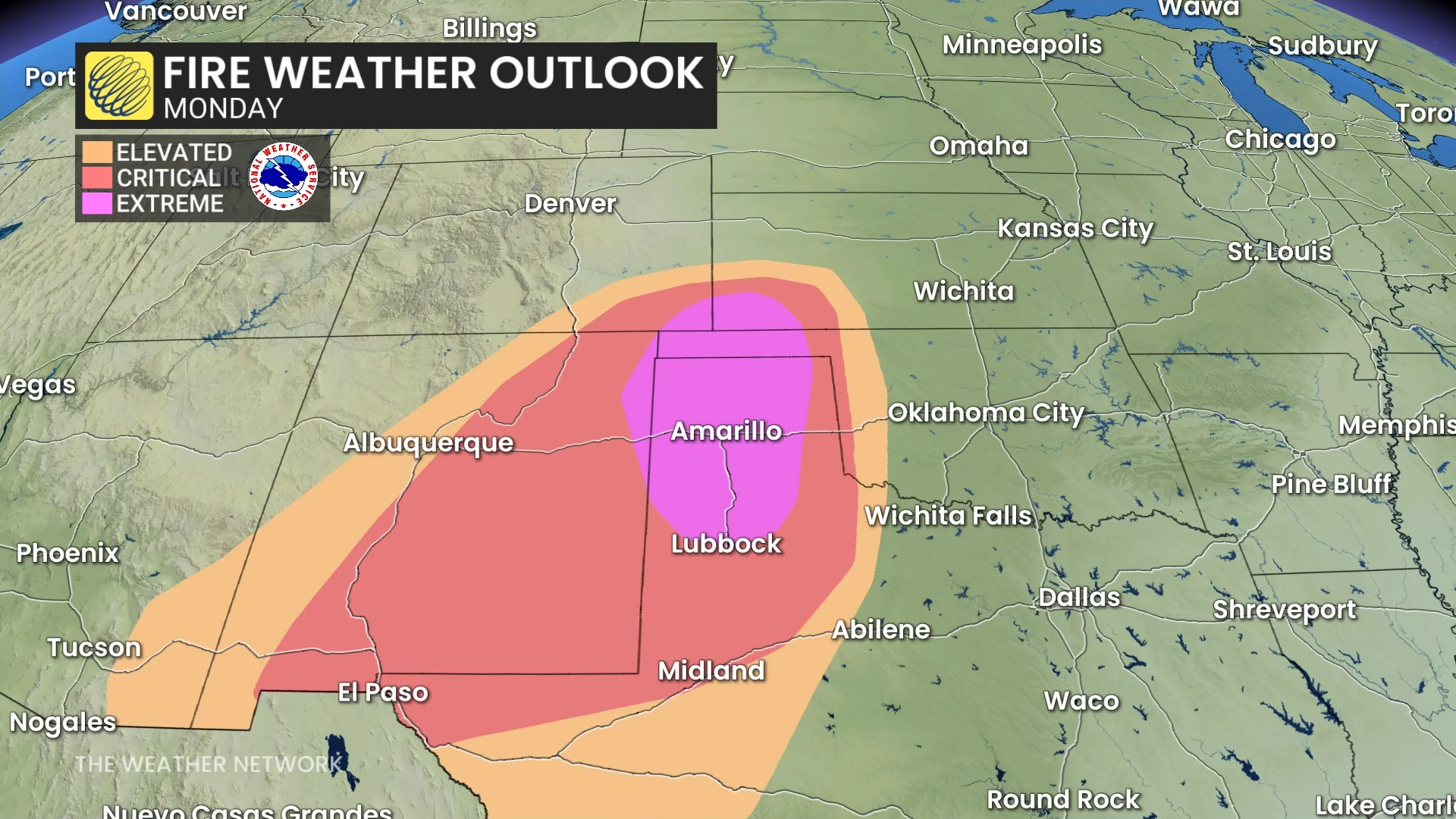 Monday Fire Weather Outlook