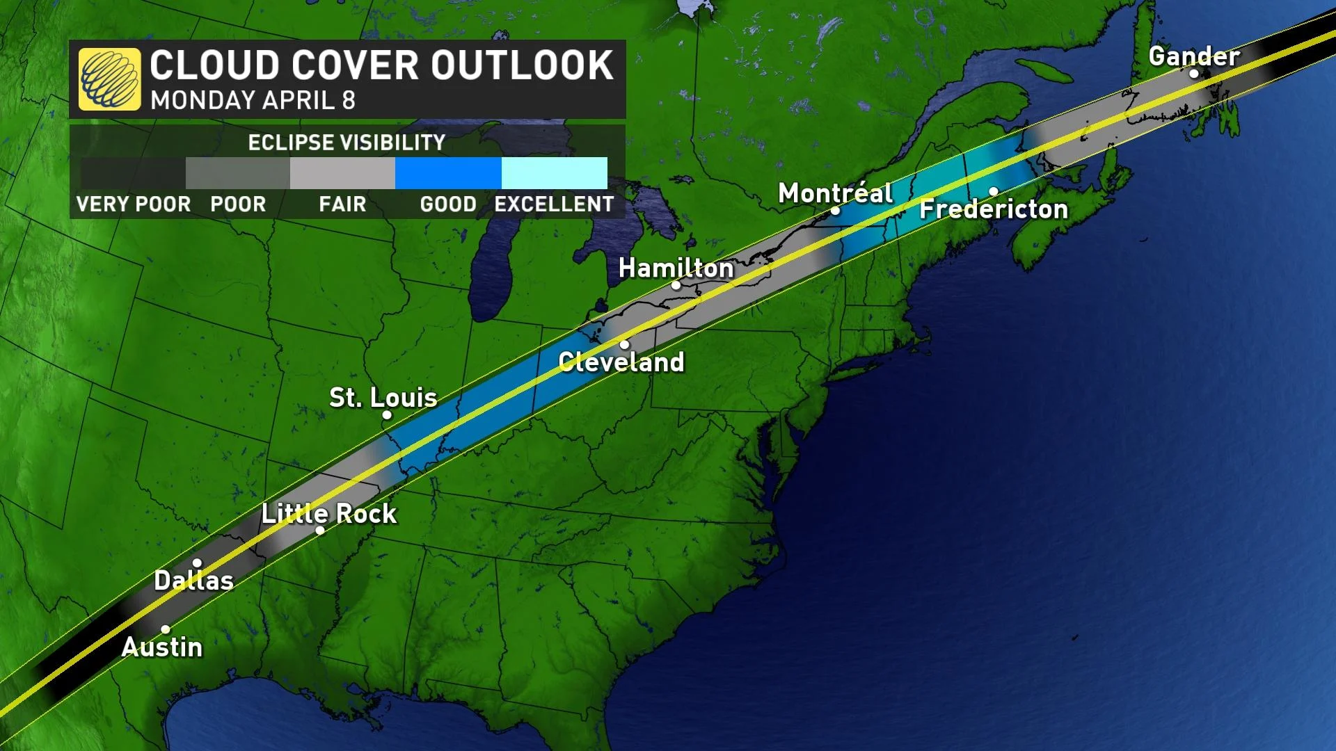 North America cloud cover outlook, April 6