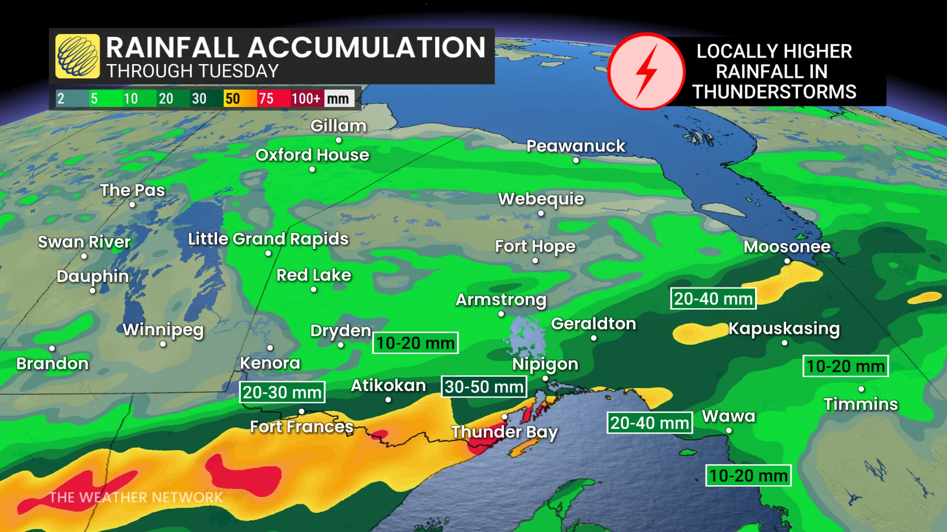 Baron - Northern Ontario rainfall amounts - June16