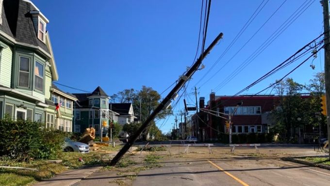In downtown Charlottetown, many roads remained completely blocked on Sunday. (Shane Ross/CBC)