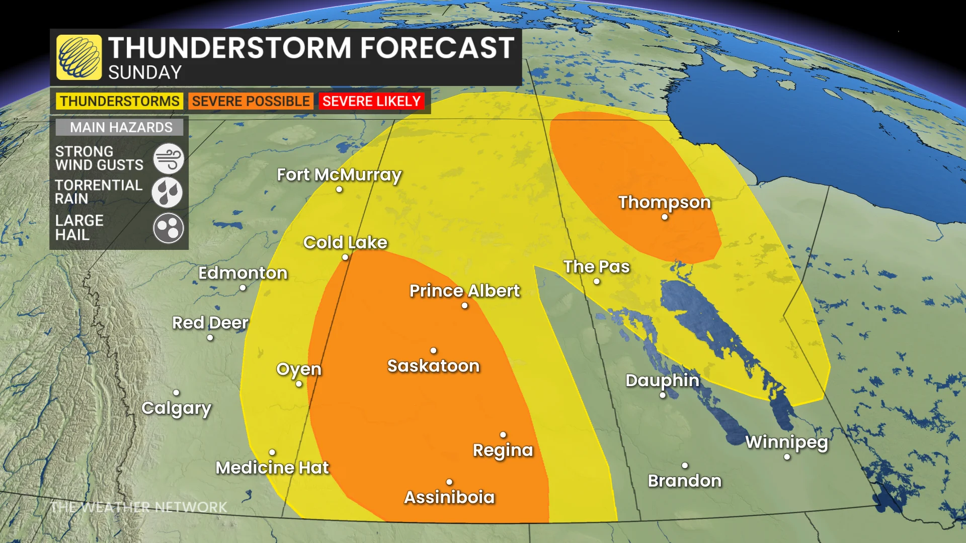Prairies storm risk Sunday