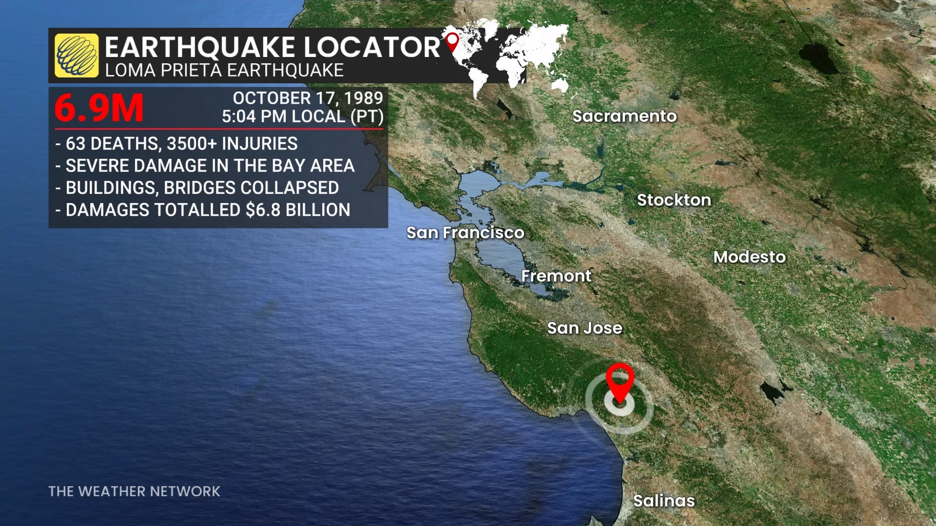 Loma Prieta Earthquake 1989 Locator