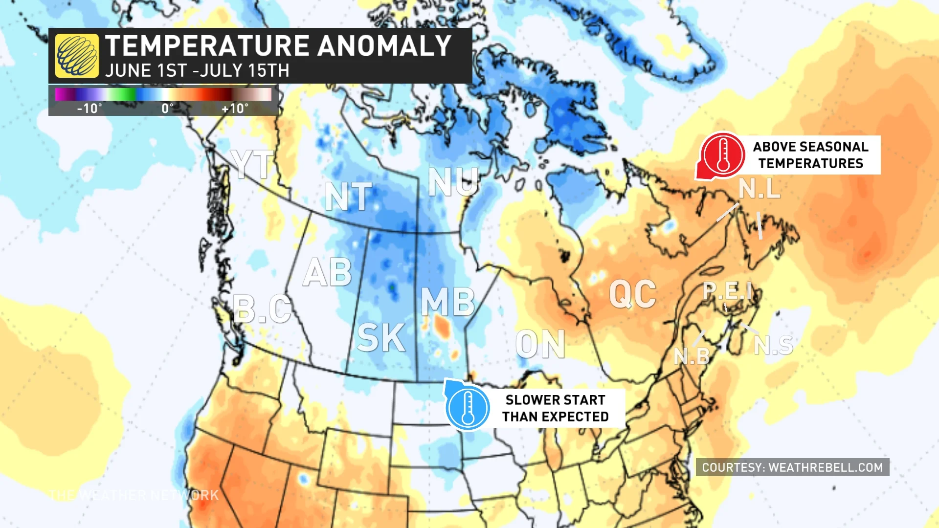 Weather Bell - 45 day temp anomaly