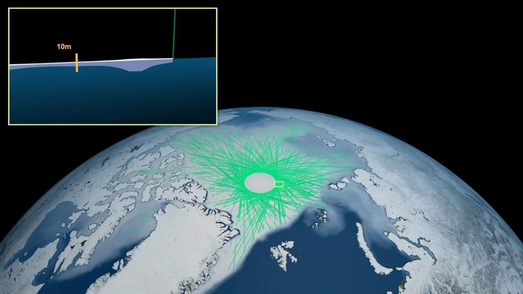 Sea ice thickness ICESat-2-NASA-SVS