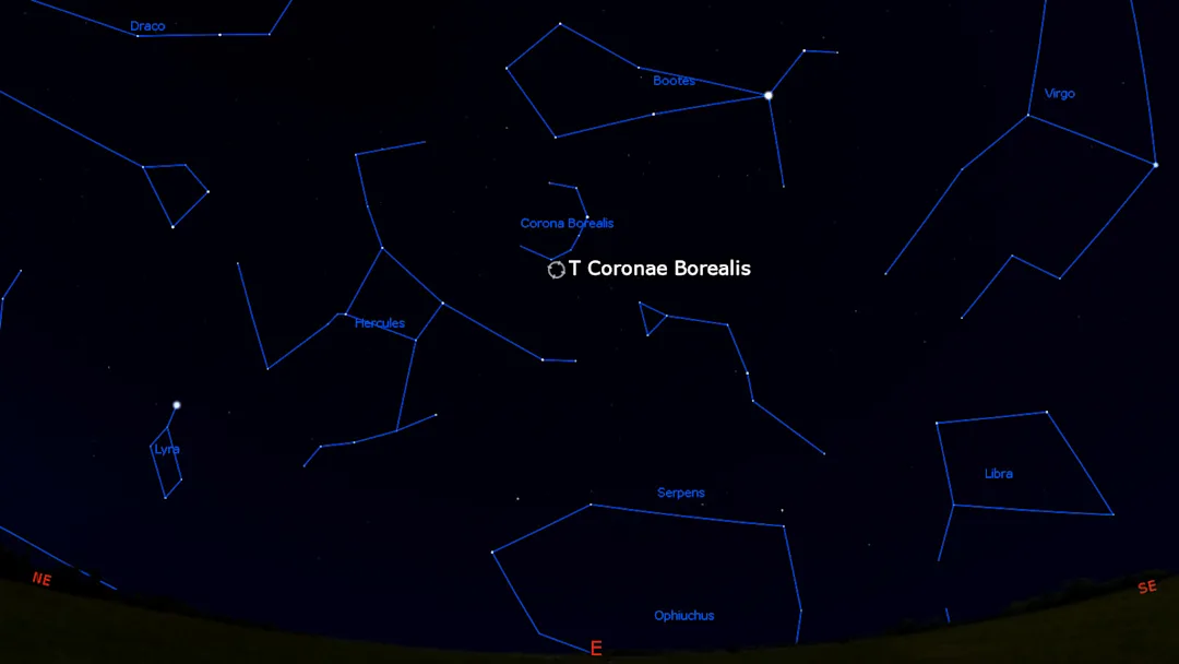 Nova outburst will soon produce a bright 'new' star in the northern sky