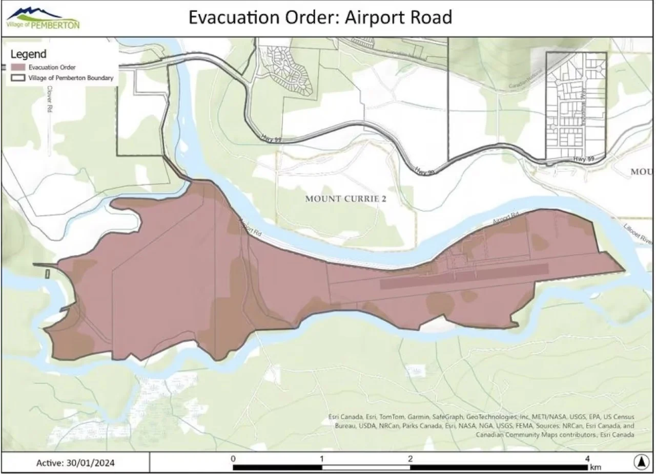 Evacuation order/Village of Pemberton via CBC