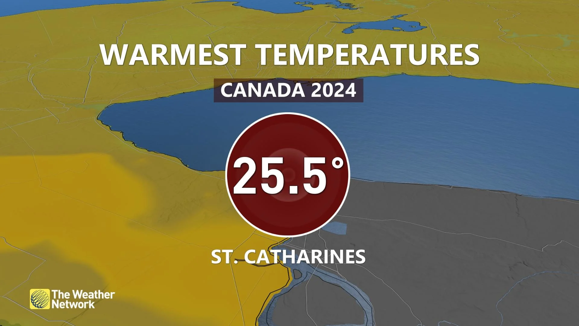 St. Catharines, Ont. hitting 25. 5 C Tuesday