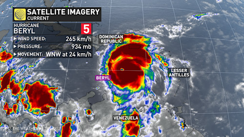 Hurricane Beryl Drops To Category 4 Strength After Breaking Records ...