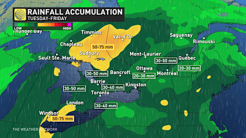 Storms In Ontario Subside, But A Looming Texas Low Will Bring More Rain ...