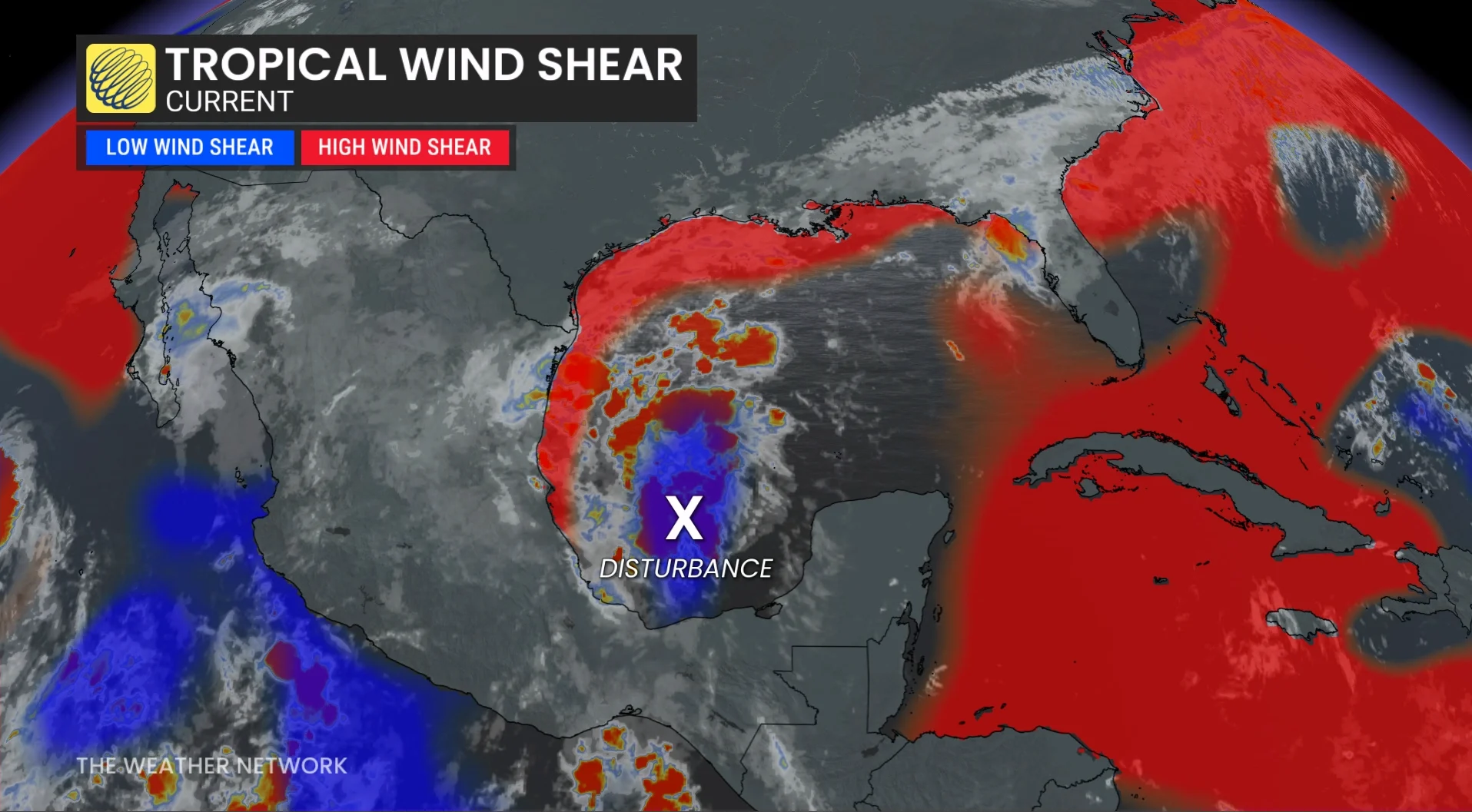 Tropical Wind Shear (current) Gulf of Mexico