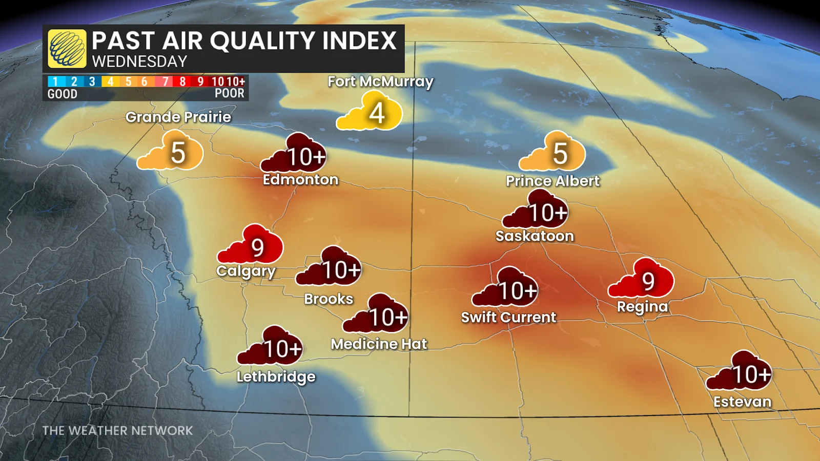 Alberta and Saskatchewan Wednesday air quality ratings - June 11, 2025
