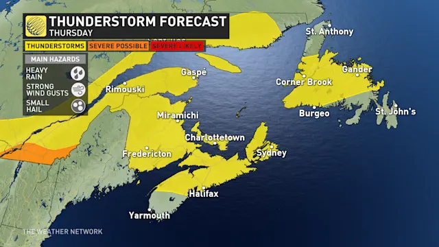 Storm chance lingers on parts of the East Coast as temperatures soar ...