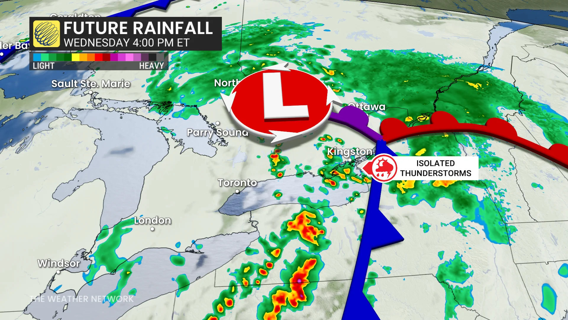 Baron - Ontario future rainfall Wednesday 4 pm - May 12