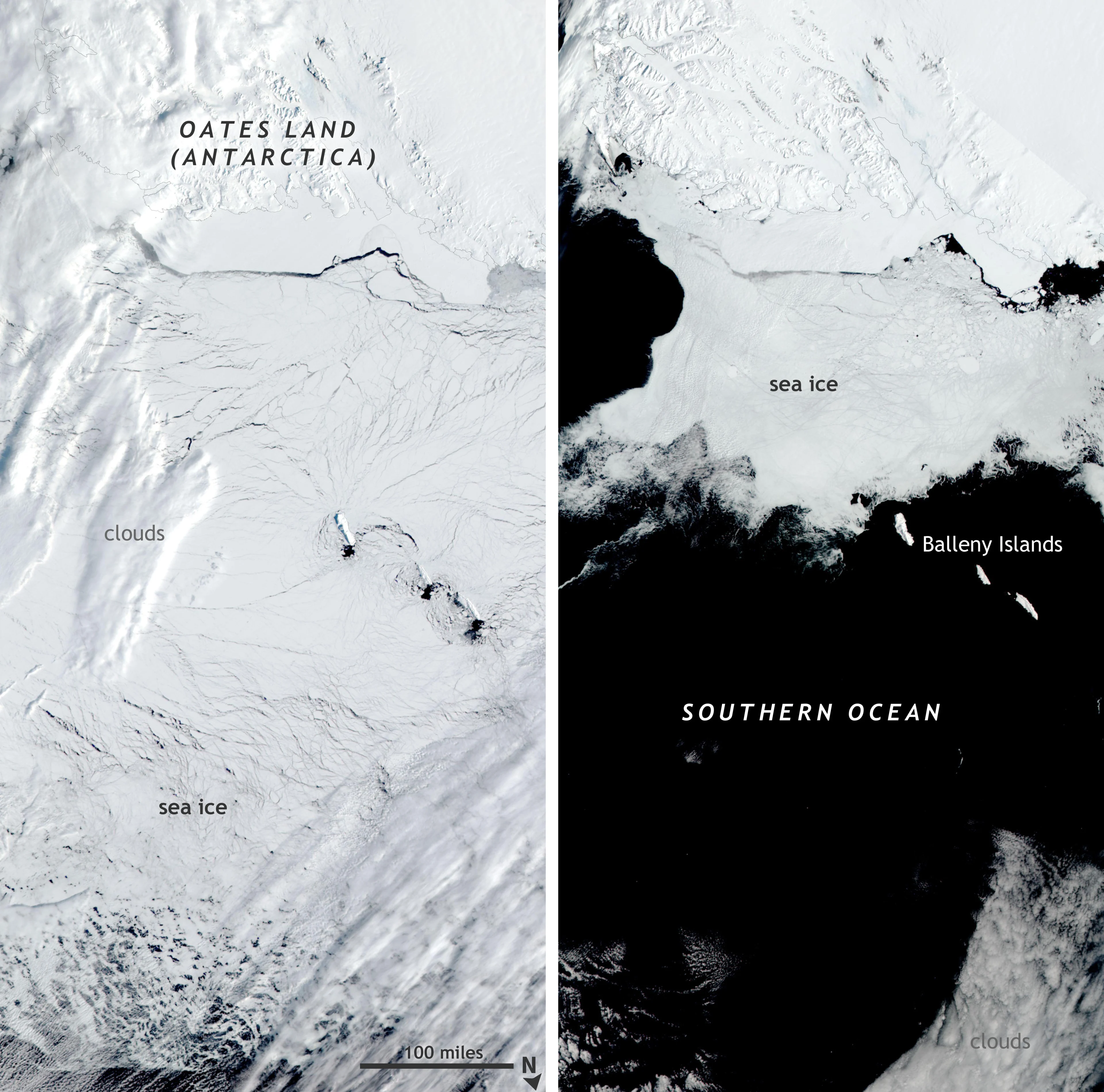 Image 1 Antarctic seaice Oct vs Jan 250m