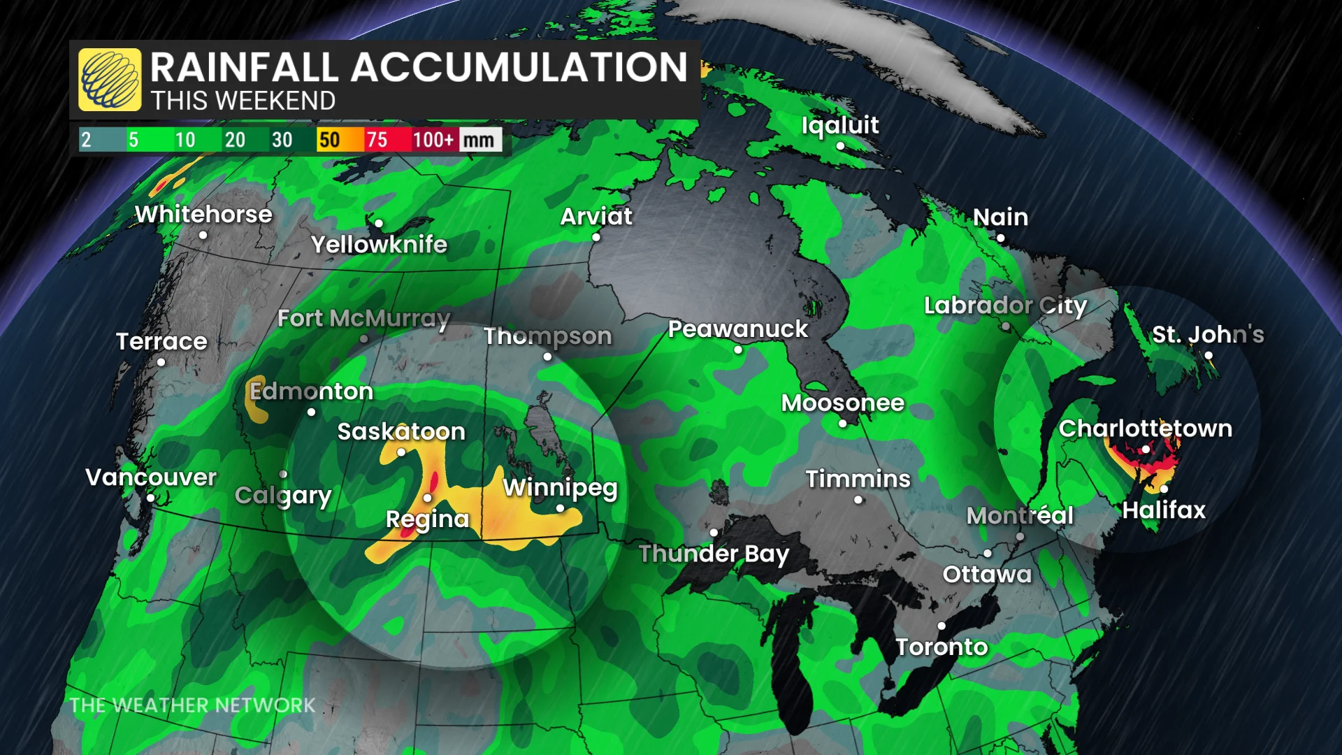 Canada Rainfall Accumulation This Weekend