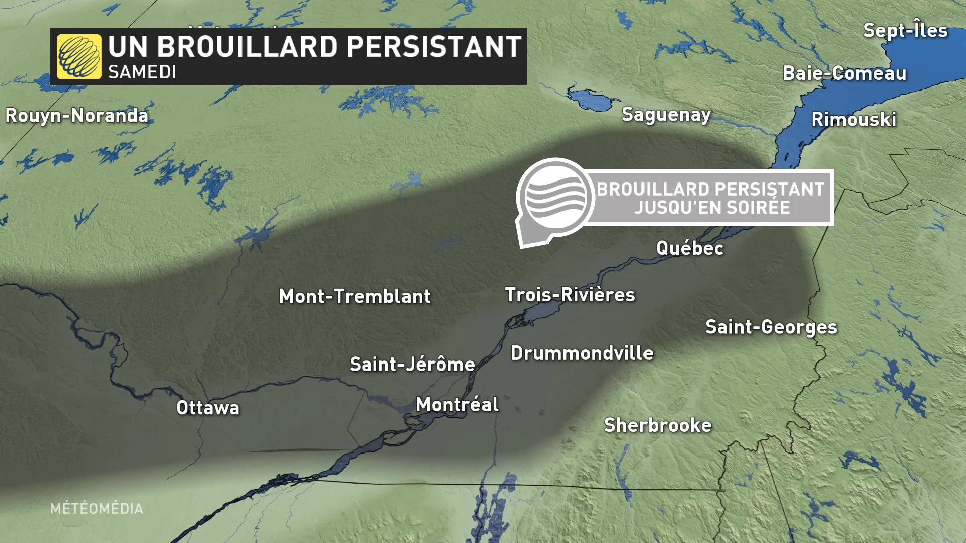 BROUILLARD - ZONE CONCERNÉE AU QC