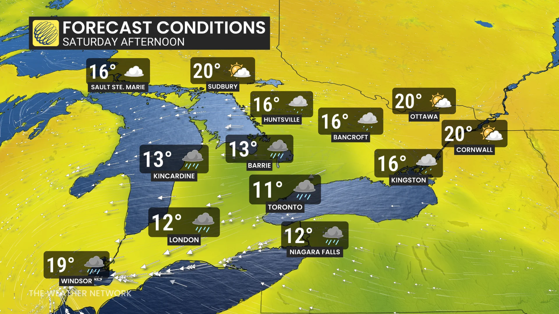 Ontario Saturday afternoon forecast conditions - May 23, 2026