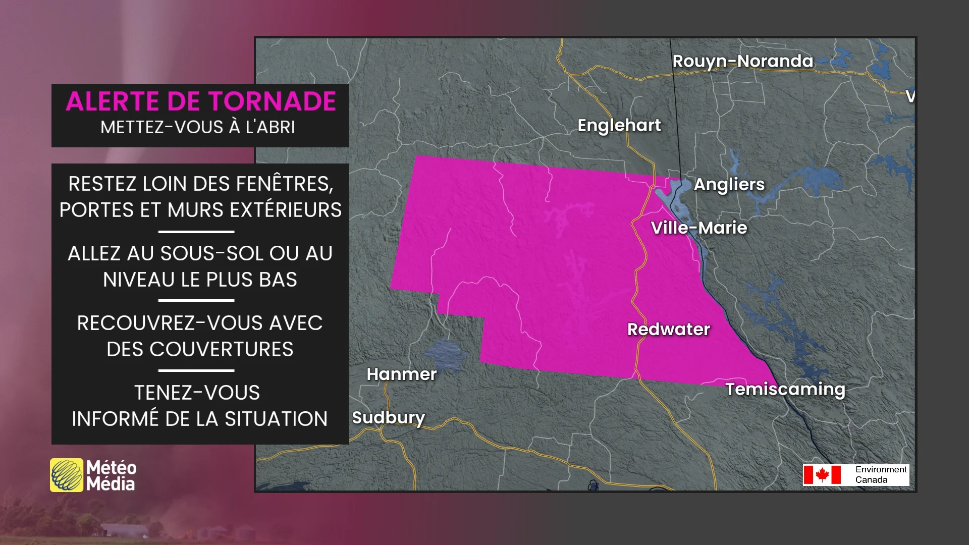 Risques d'orages violents : alerte de tornade aux portes du Québec