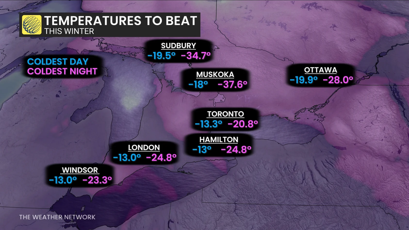 Ontario temperatures to beat this winter