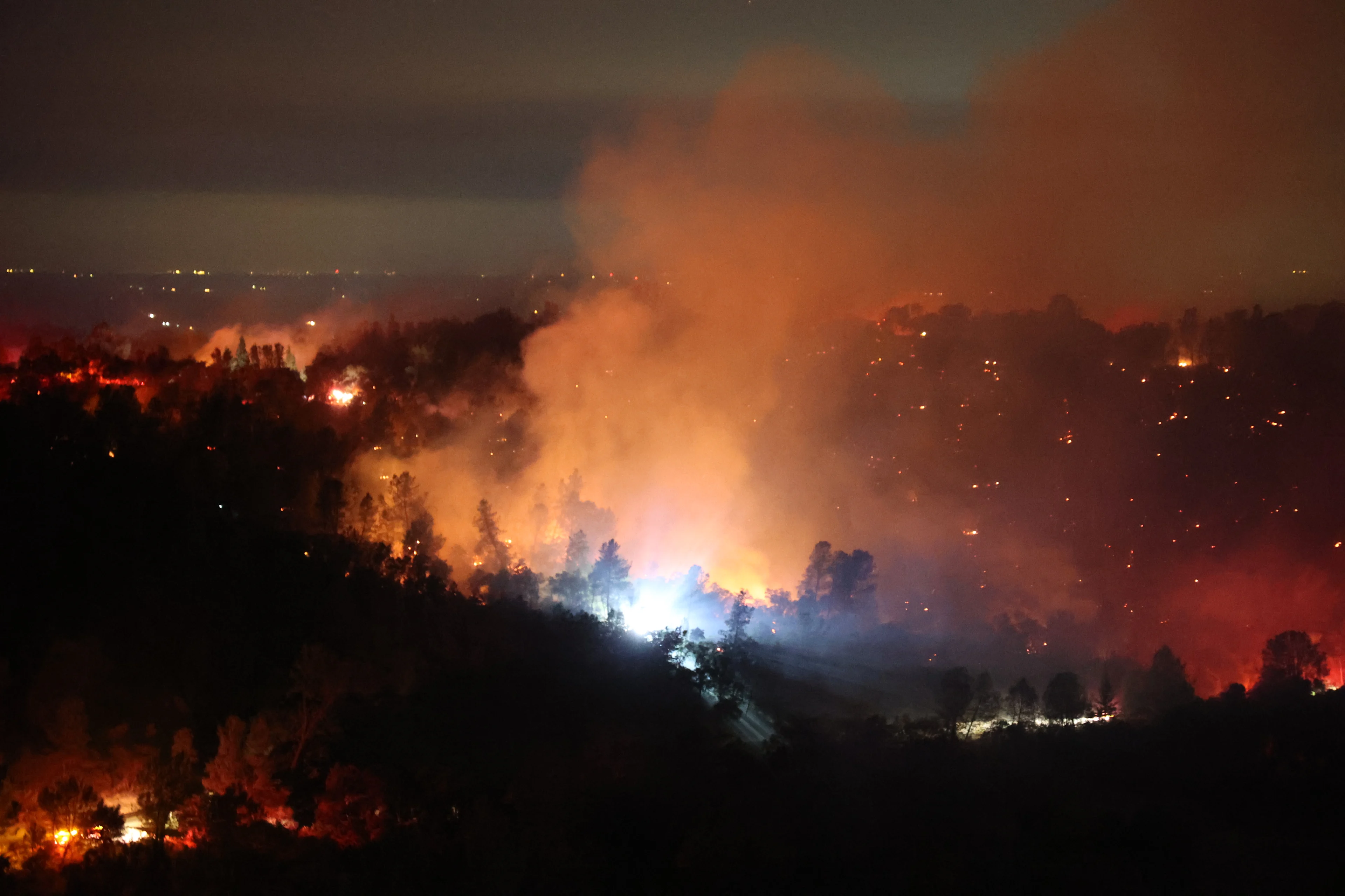 Photo of the Thompson Fire burning in Butte County, California. Taken on July 2, 2024. (Cal Fire) (https://www.flickr.com/photos/calfire/53831960872/in/album-72177720318446477/)