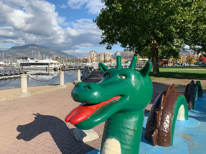 (CBC) Ogopogo statue in Kelowna, B.C.