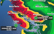 'Month's worth' of rain targets B.C. coast this week