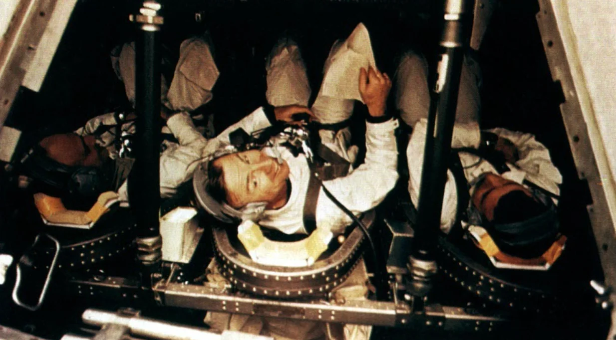 Apollo 13 Crew Training Ken Mattingly(left), Jim Lovell, and Fred Haise. Courtesy NASA