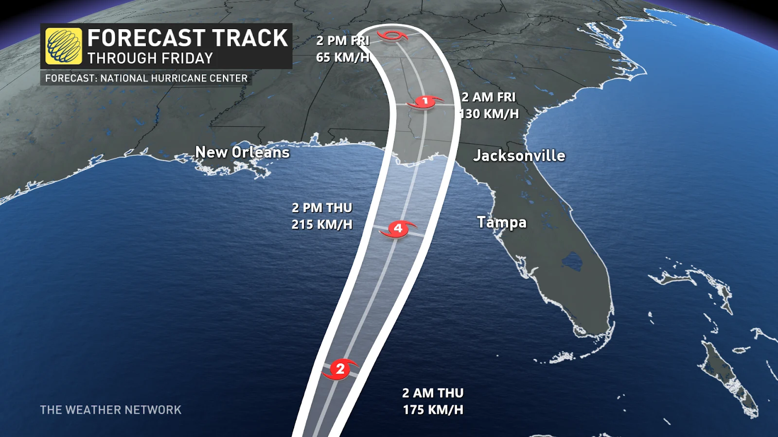 Hurricane Helene forecast track Sept 25
