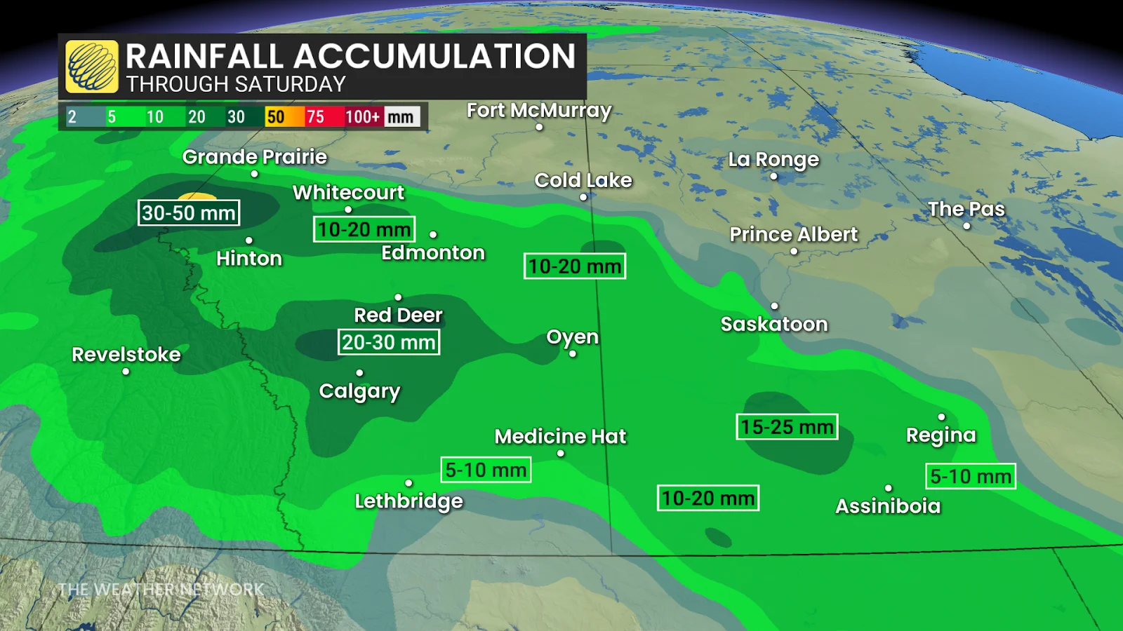 Prairies rainfall through Saturday